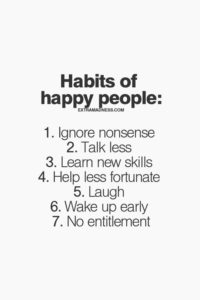 Habits of happy people
