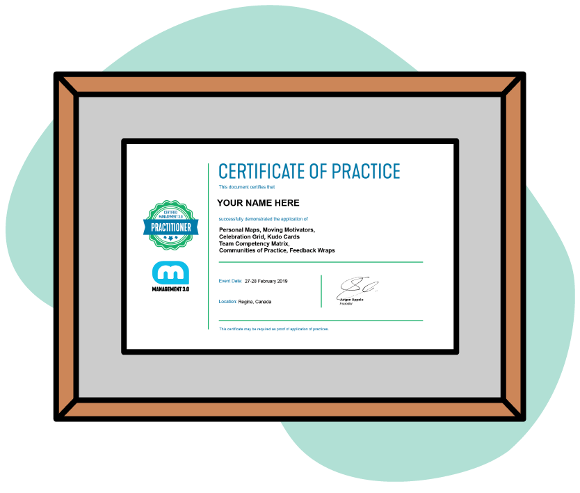 Management 3.0 Certificate of Practice