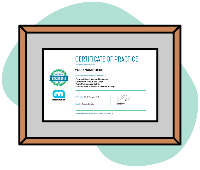 Management 3.0 Certificate of Practice