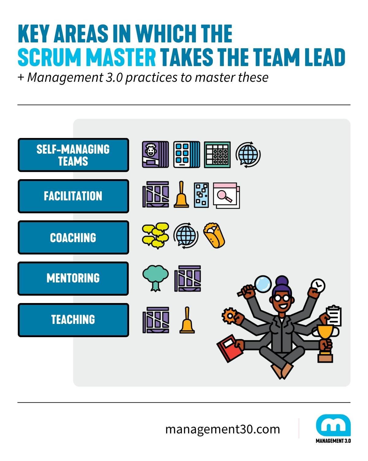 Key Areas in which the Scrum Master takes the Team Lead